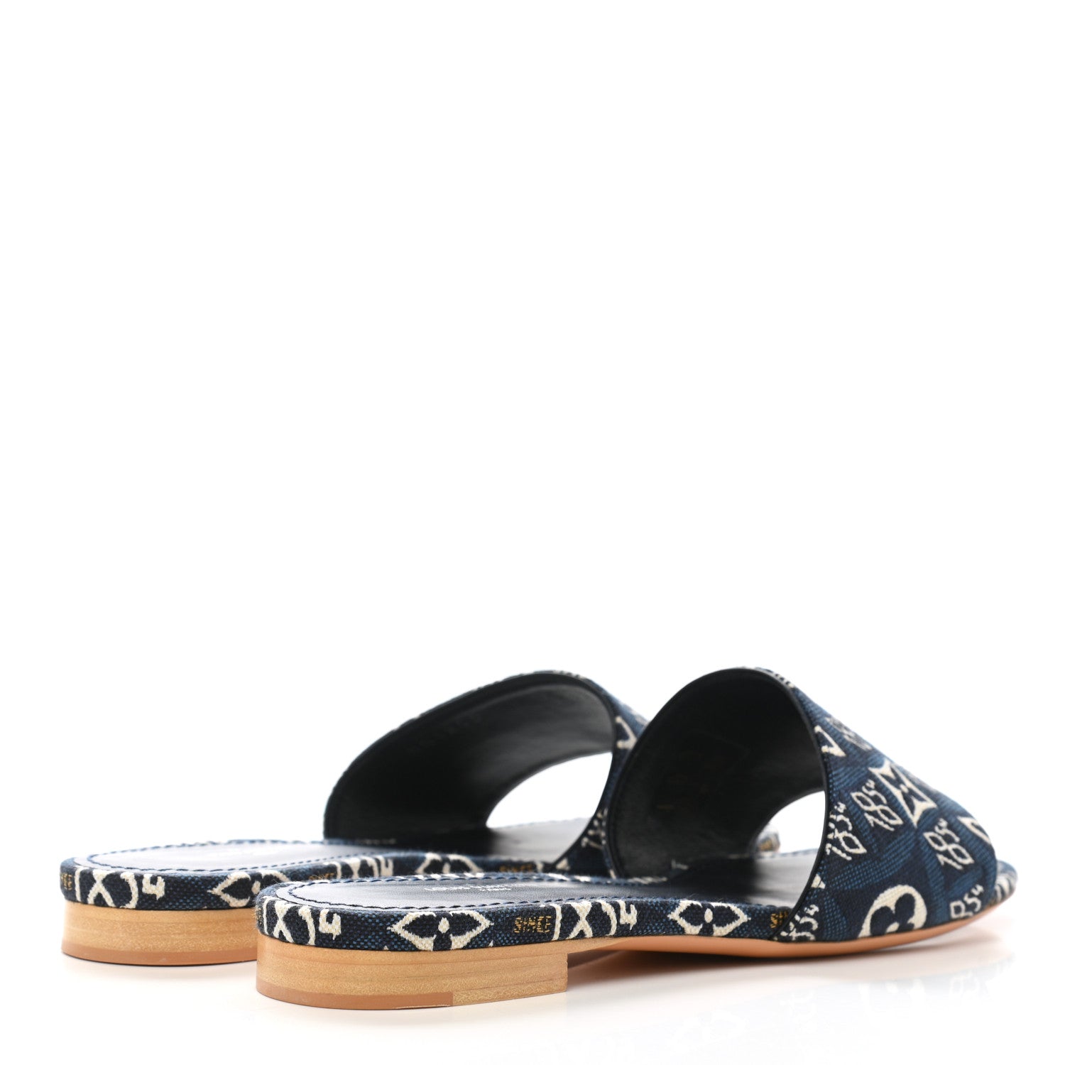 Louis Vuitton Jacquard Since 1854 Lock It Flat Mule 37.5 Blue 4 of 8