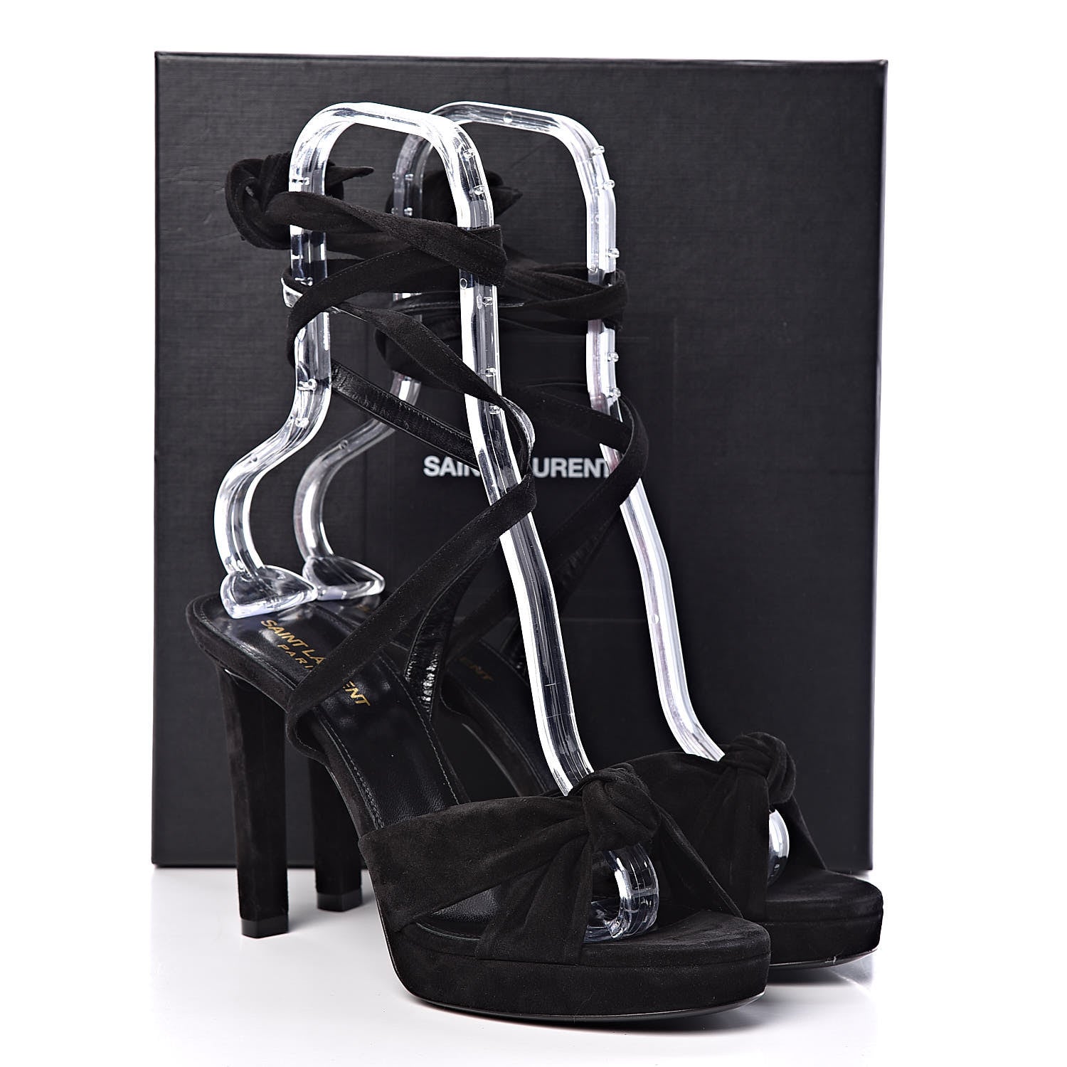 Saint Laurent Suede Hall 85 Platform Sandals 39.5 Black 12 of 12