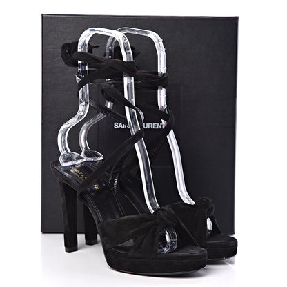 Saint Laurent Suede Hall 85 Platform Sandals 39.5 Black 12 of 12