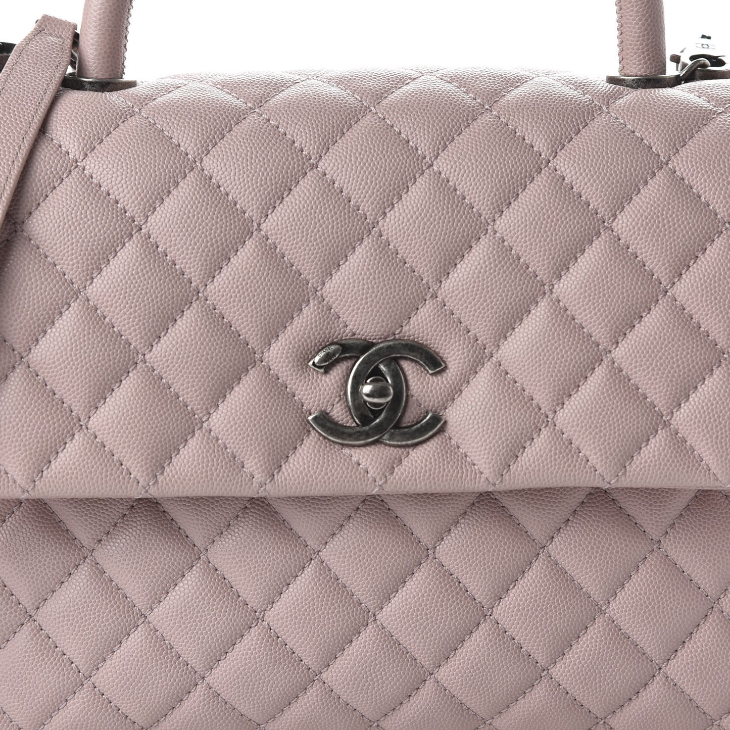 Caviar Quilted Medium Coco Handle Flap Light Pink
