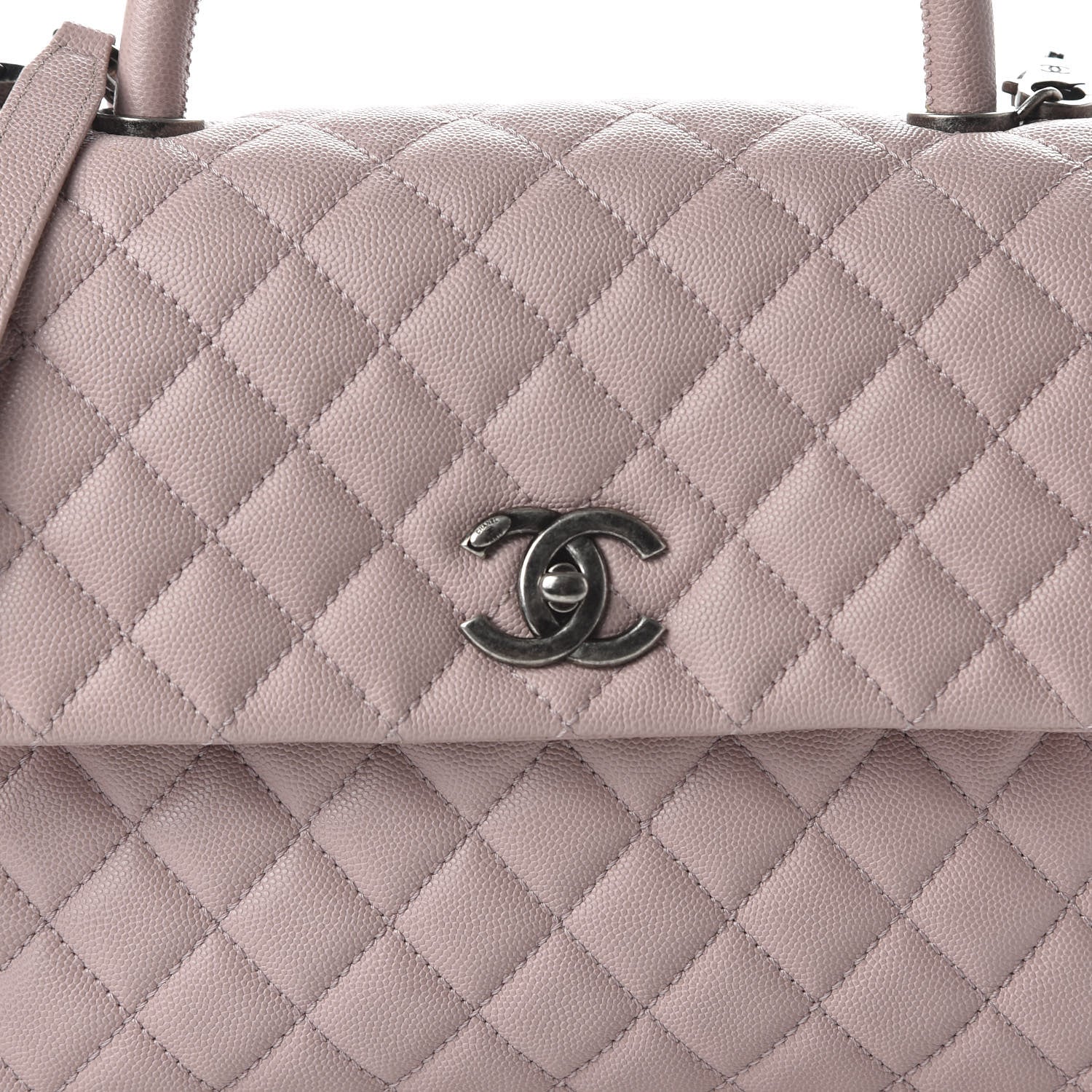 Chanel Caviar Quilted Medium Coco Handle Flap Light Pink 11 of 12
