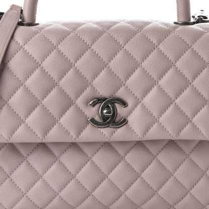 Chanel Caviar Quilted Medium Coco Handle Flap Light Pink 11 of 12