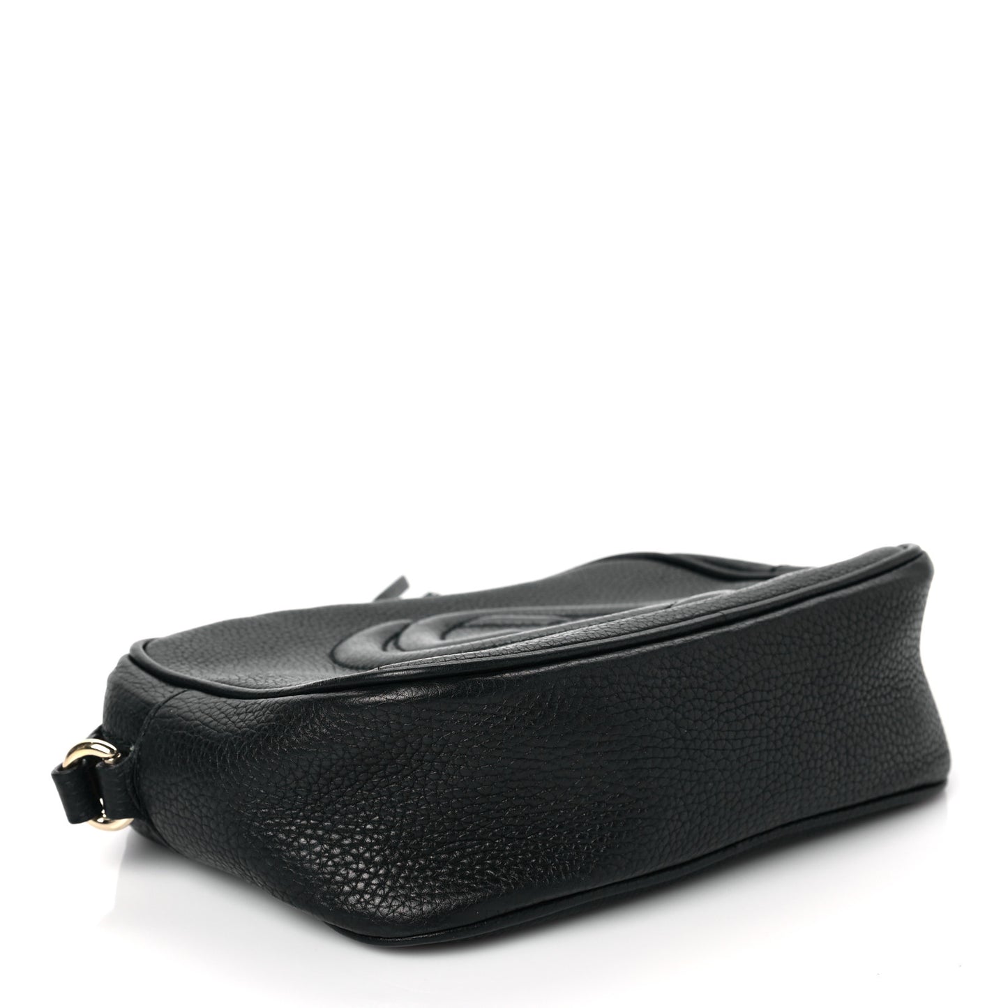 Pebbled Calfskin Small Soho Disco Bag Black