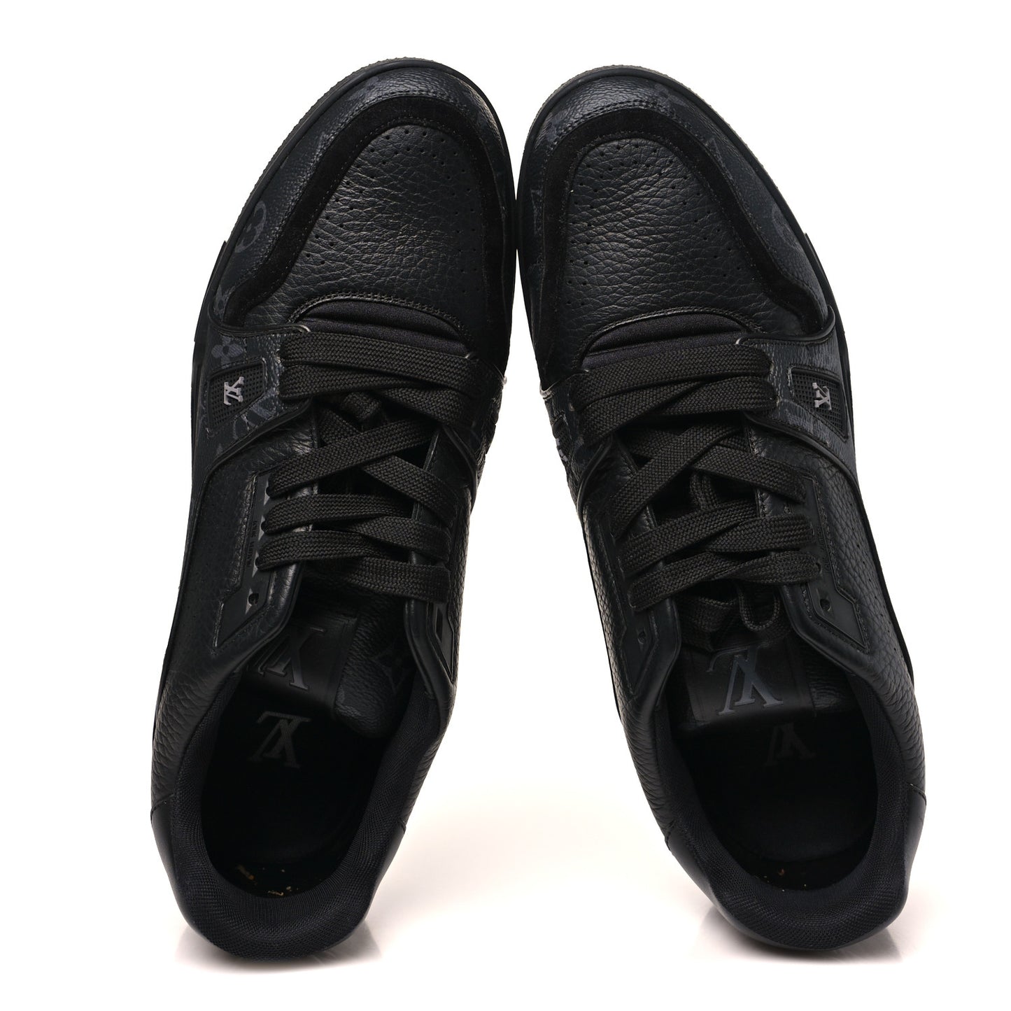 Calfskin Monogram Eclipse Mens LV Trainer Sneakers 10 Black