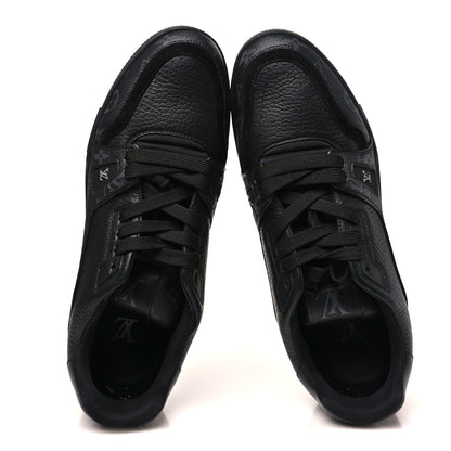 Louis Vuitton Calfskin Monogram Eclipse Mens LV Trainer Sneakers 10 Black 2 of 10