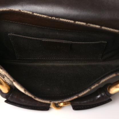 Gucci Monogram Studded Small Horsebit Clutch Dark Brown 5 of 11