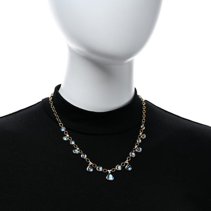 Temple St. Clair 18K Yellow Gold Diamond Blue Moonstone Bib Necklace 3 of 5