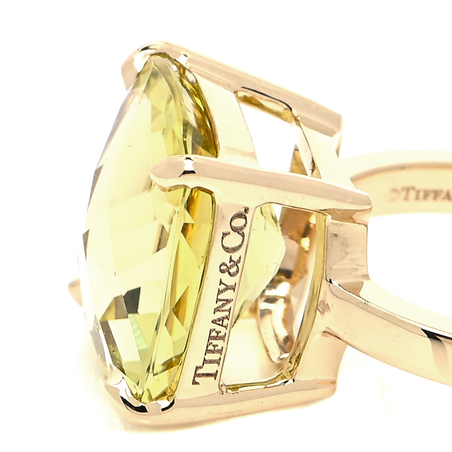 18K Yellow Gold Citrine Sparklers Cocktail Ring 54 7