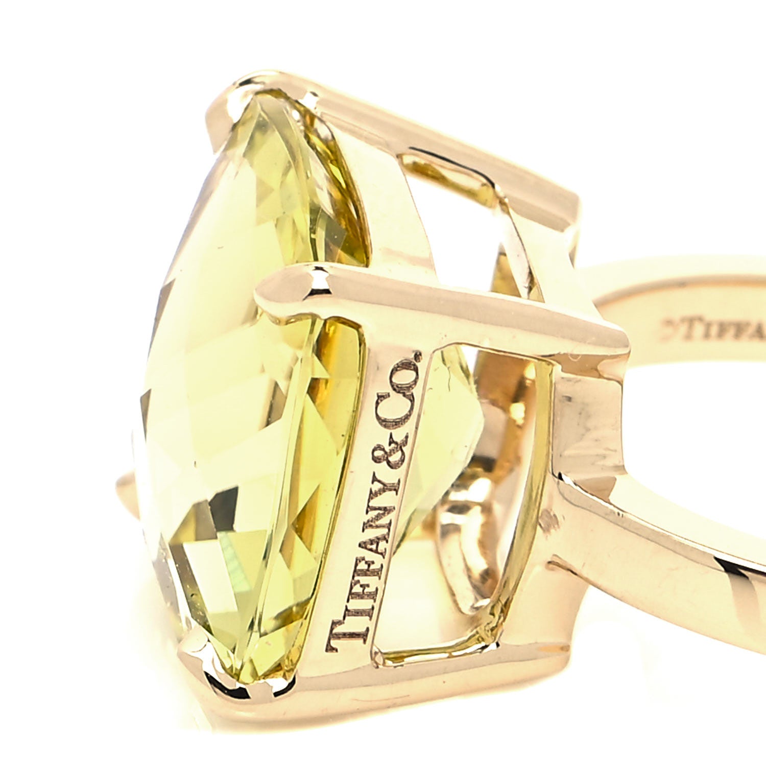Tiffany 18K Yellow Gold Citrine Sparklers Cocktail Ring 54 7 5 of 5