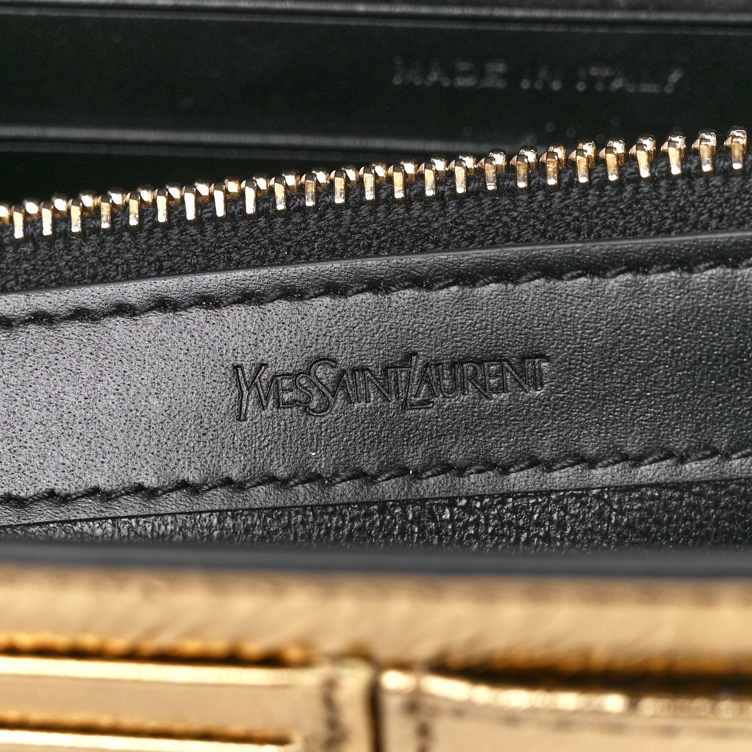 Saint Laurent Metallic Calfskin Monogram Belle de Jour Chain Clutch Gold 7 of 11