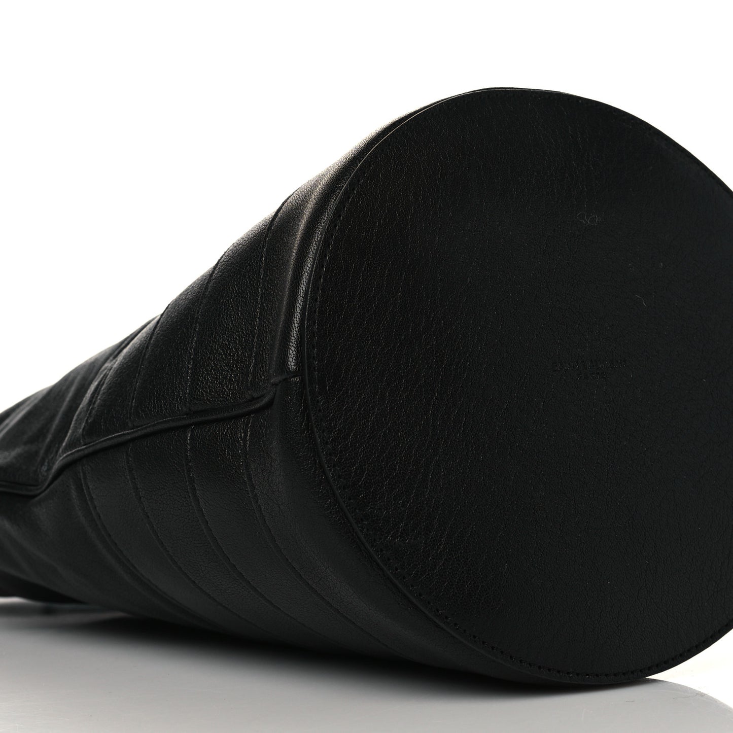 Lambskin Seau Fermoir Bucket Bag Black
