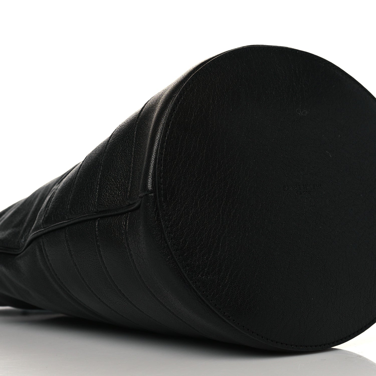 Saint Laurent Lambskin Seau Fermoir Bucket Bag Black 6 of 7