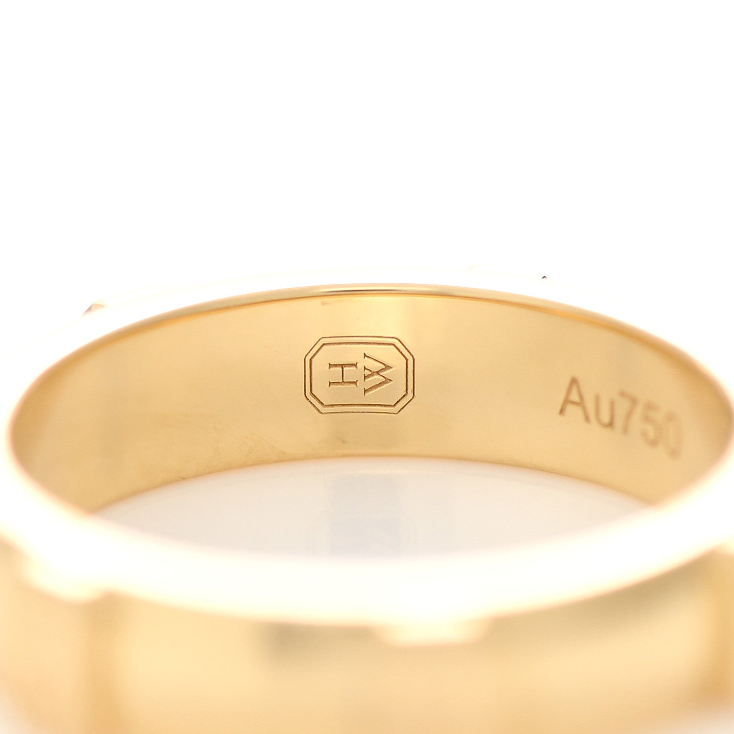 Harry Winston 18K Yellow Gold Diamond HW Logo Single Diamond Band Ring 53 6.25 4 of 7