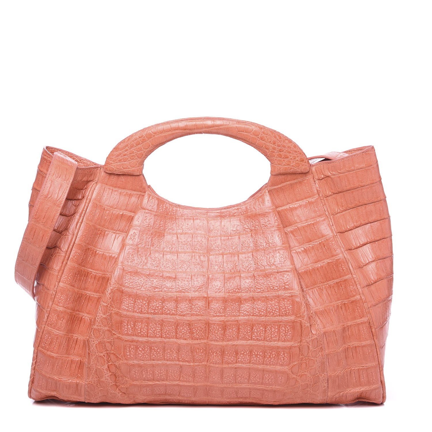 Nancy Gonzalez Crocodile Satchel Light Coral 1 of 9