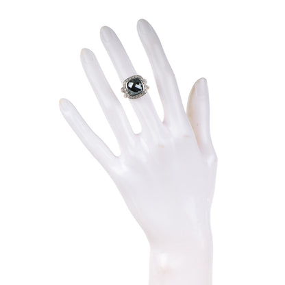 David Yurman Sterling Silver Diamond Hematite 11mm Albion Ring 50 5.25 2 of 4