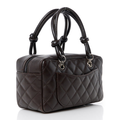 Chanel Calfskin Quilted Small Cambon Bowler Dark Brown 3 of 12