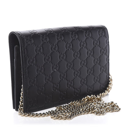 Gucci Guccissima Signature Bowy Chain Wallet Black 3 of 16