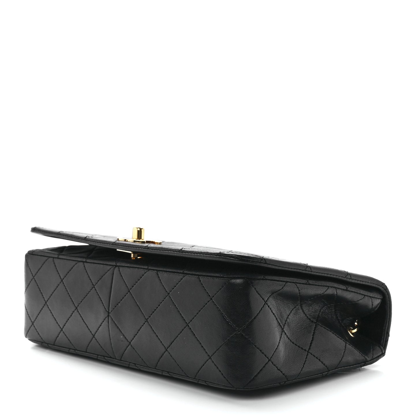 Lambskin Quilted Small Single Flap Black