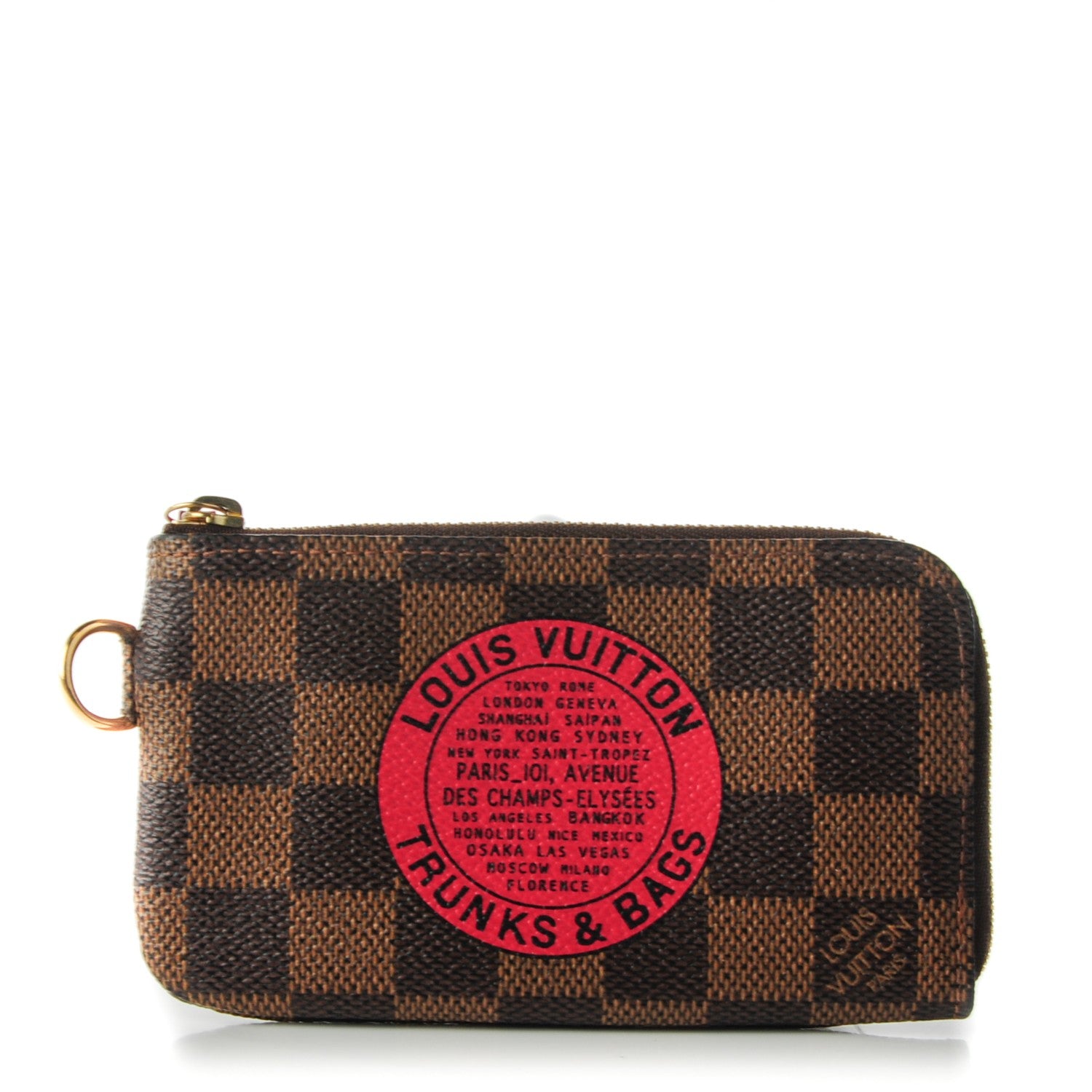 Louis Vuitton Damier Ebene Complice Trunks and Bags Key Pouch Red 1 of 7