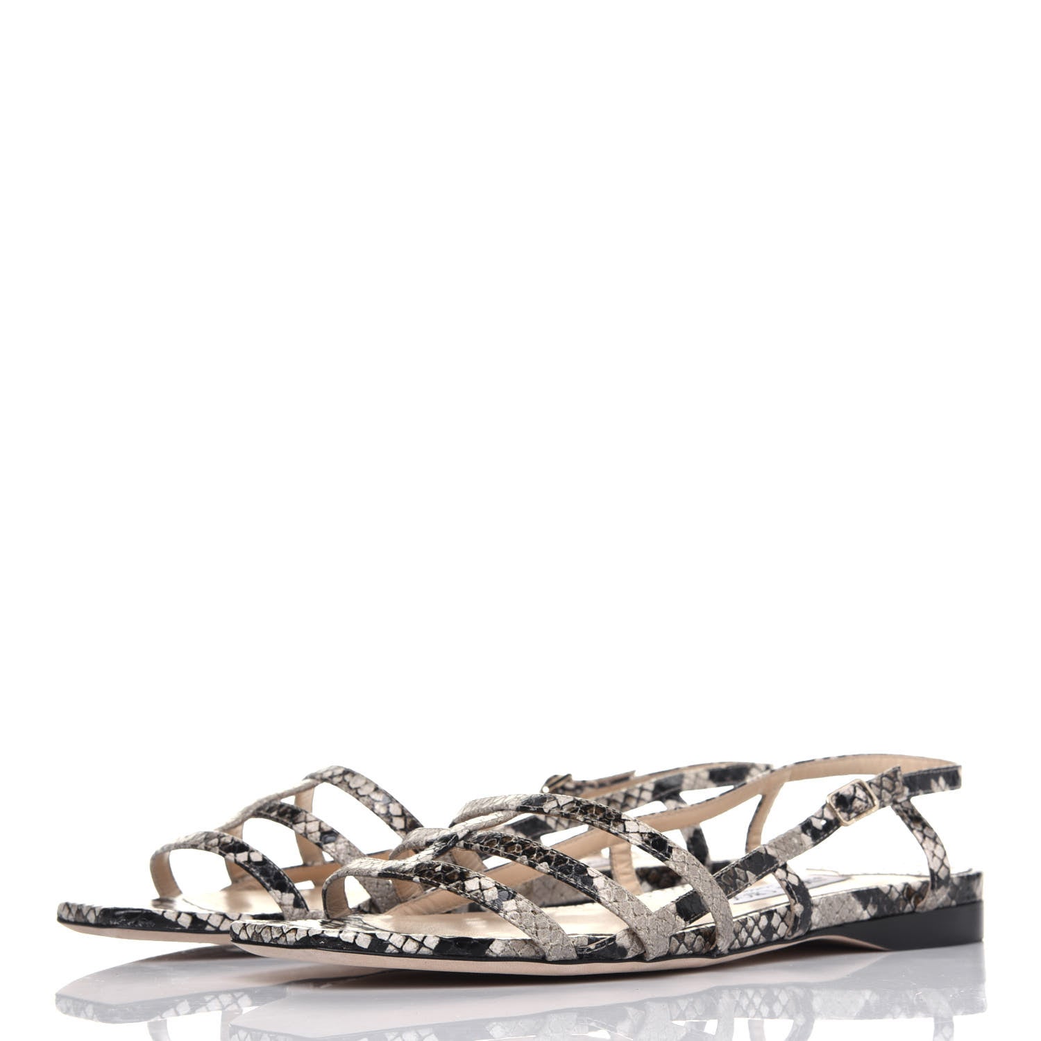 Jimmy Choo Snakeskin Arien Sandals 40 Natural 3 of 8