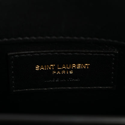 Saint Laurent Lambskin Quilted Le Maillon Square Crossbody Bag Black 6 of 14