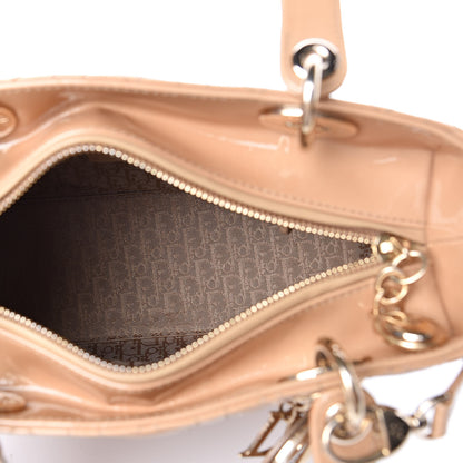 Christian Dior Patent Cannage Medium Lady Dior Beige 5 of 13