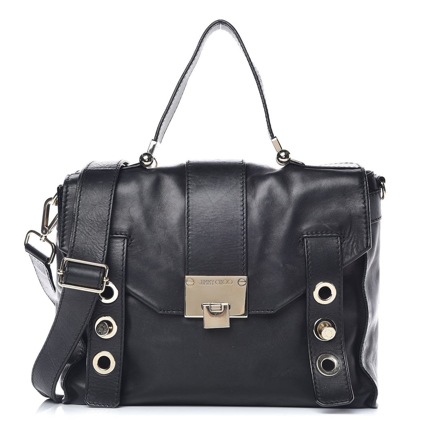 Calfskin Pauline Messenger Bag Black