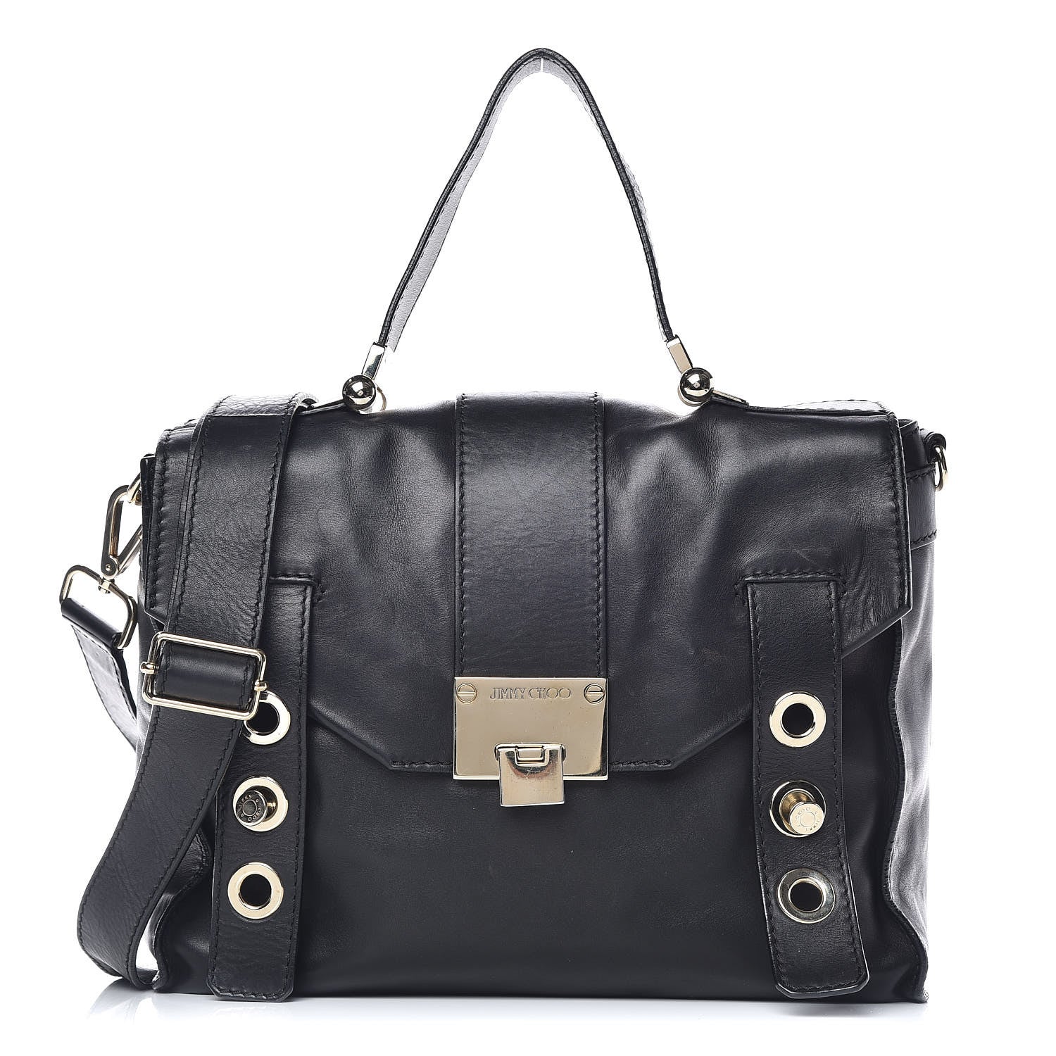 Jimmy Choo Calfskin Pauline Messenger Bag Black 1 of 24