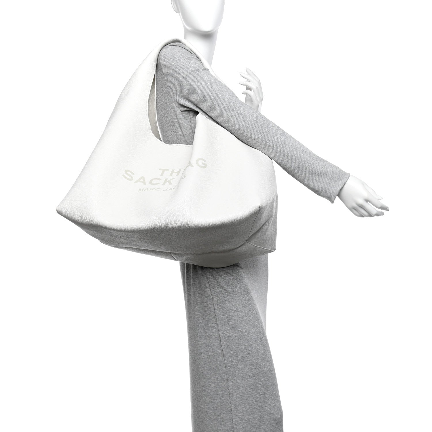 Marc Jacobs Grained Calfskin XL The Sack Bag White 4 of 23
