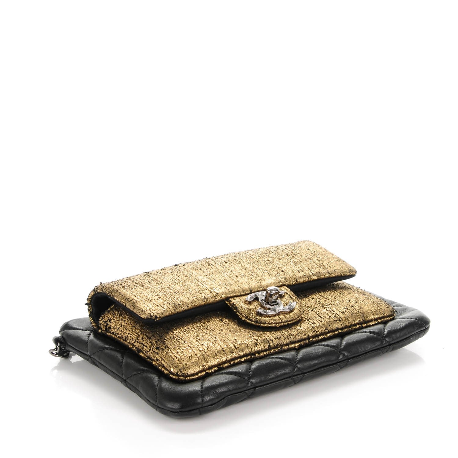 Chanel Lambskin Mineral Nights Wristlet Gold Black 4 of 8