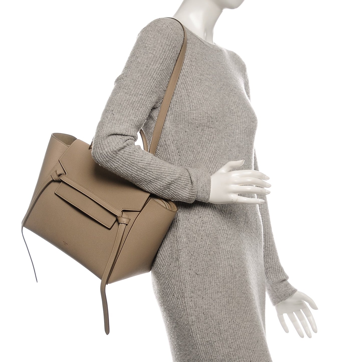 Grained Calfskin Mini Belt Bag Light Taupe