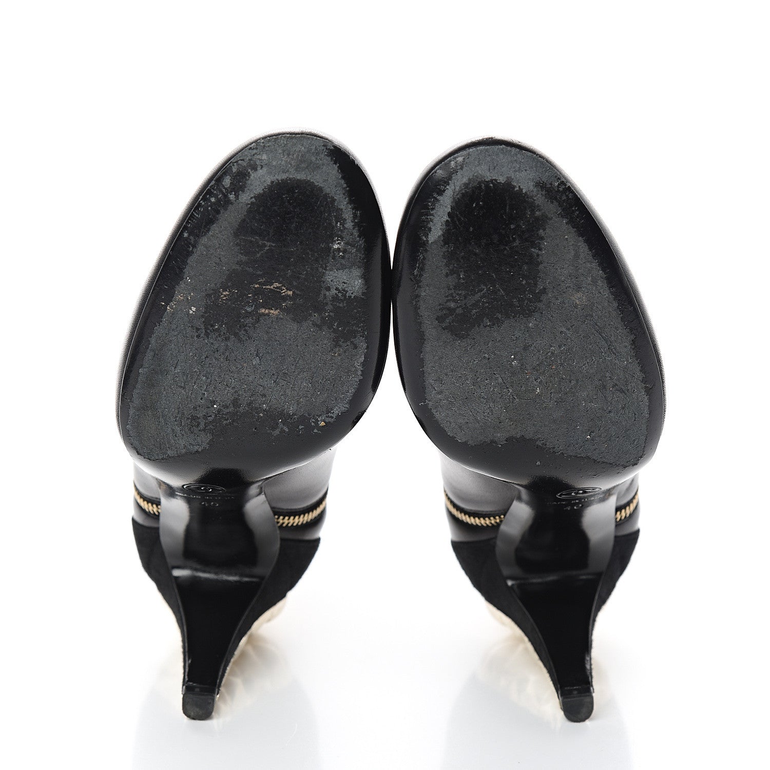 Chanel Lambskin Suede CC Short Boots 40 Black 5 of 8