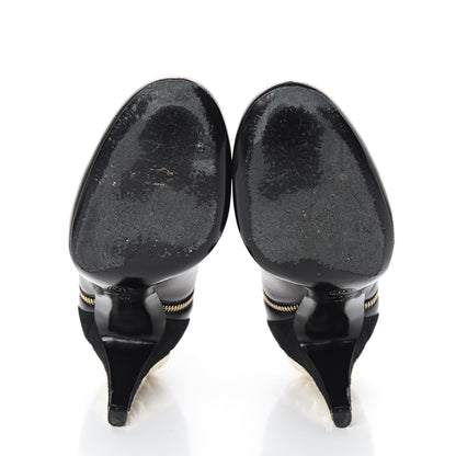 Chanel Lambskin Suede CC Short Boots 40 Black 5 of 8