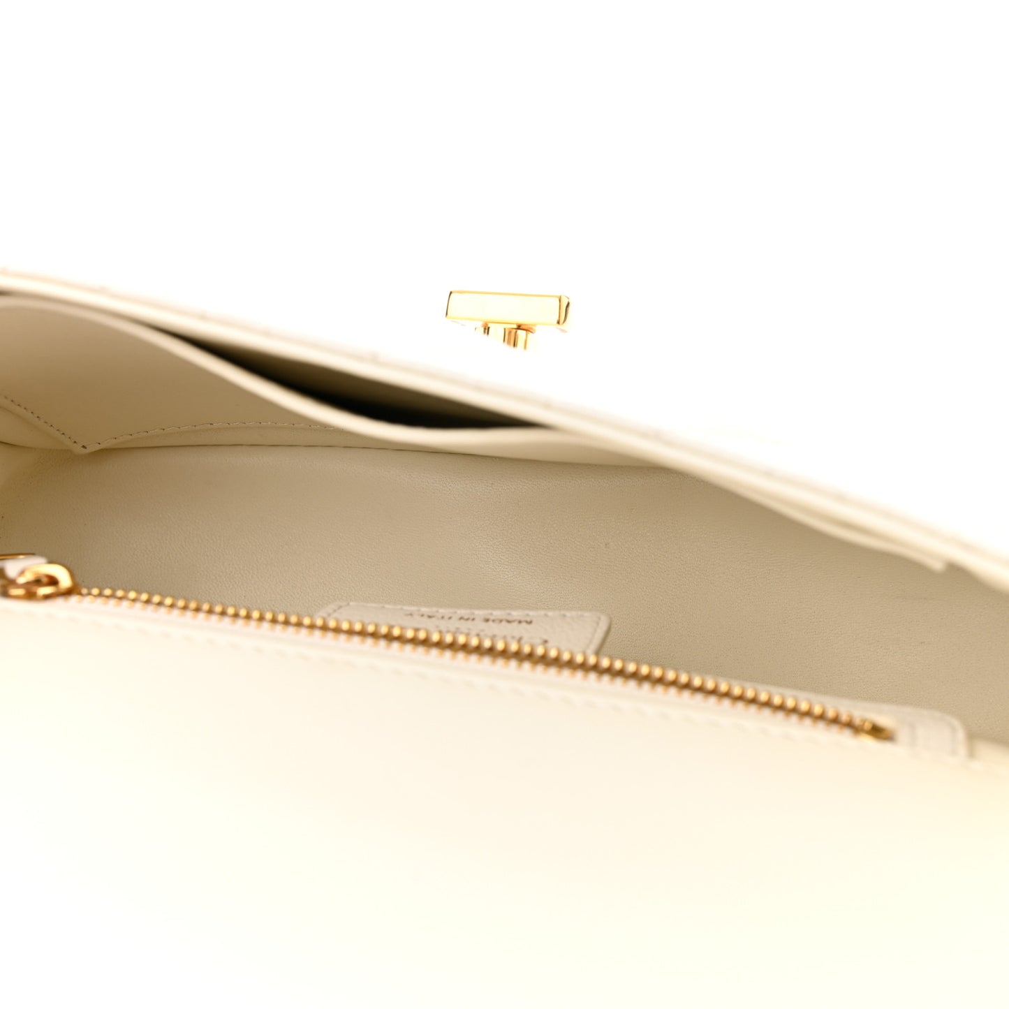 Calfskin Cannage Small Caro Bag Ivory