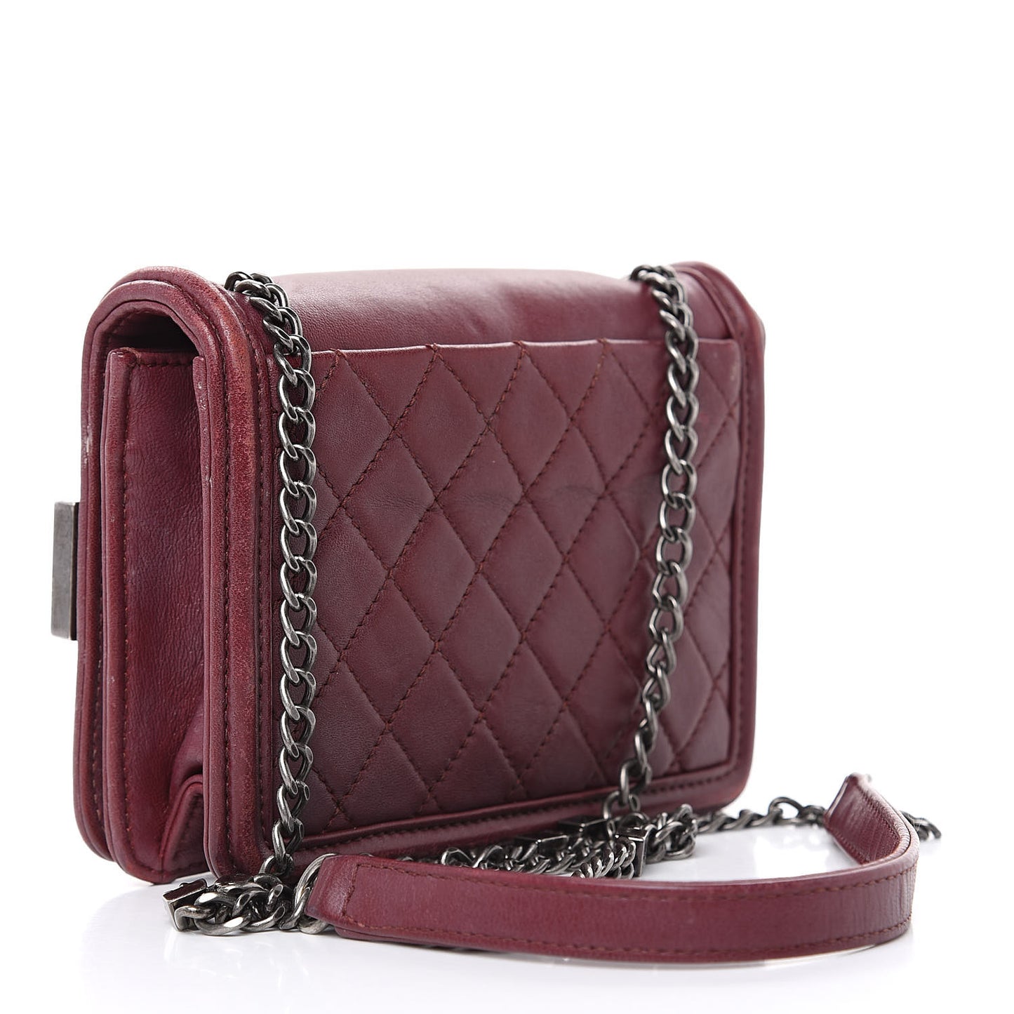 Lambskin Plexiglass Boy Brick Burgundy