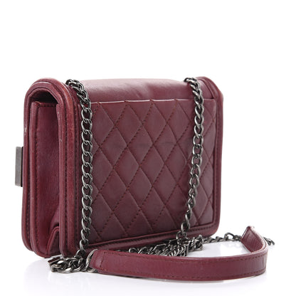 Chanel Lambskin Plexiglass Boy Brick Burgundy 3 of 17
