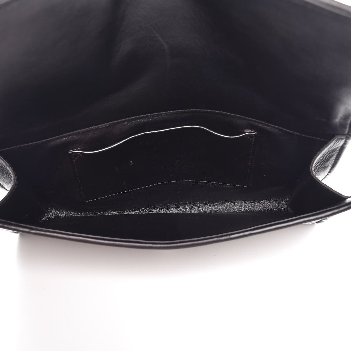 Metallic Mesh Calfskin Classic Y Ligne Clutch Silver Black