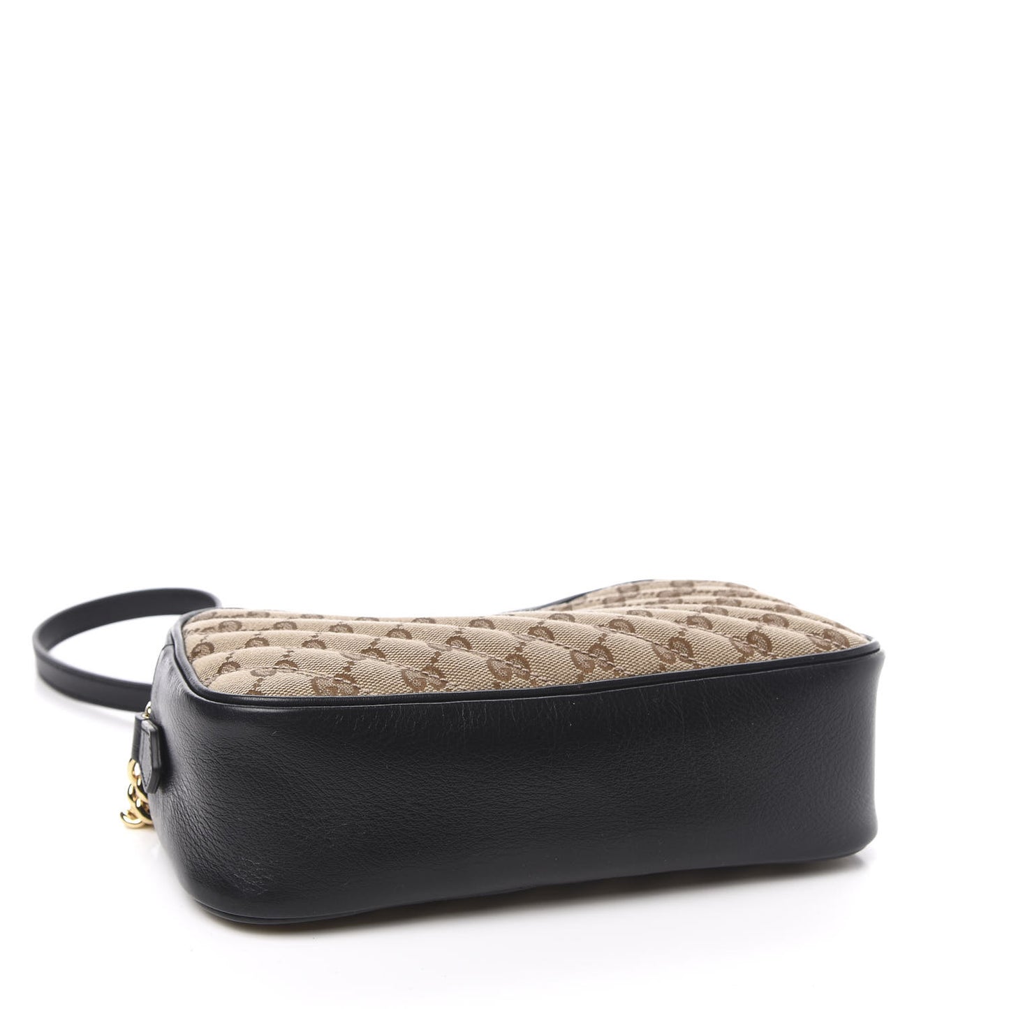 Monogram Matelasse Diagonal Small GG Marmont Chain Shoulder Bag Beige Black