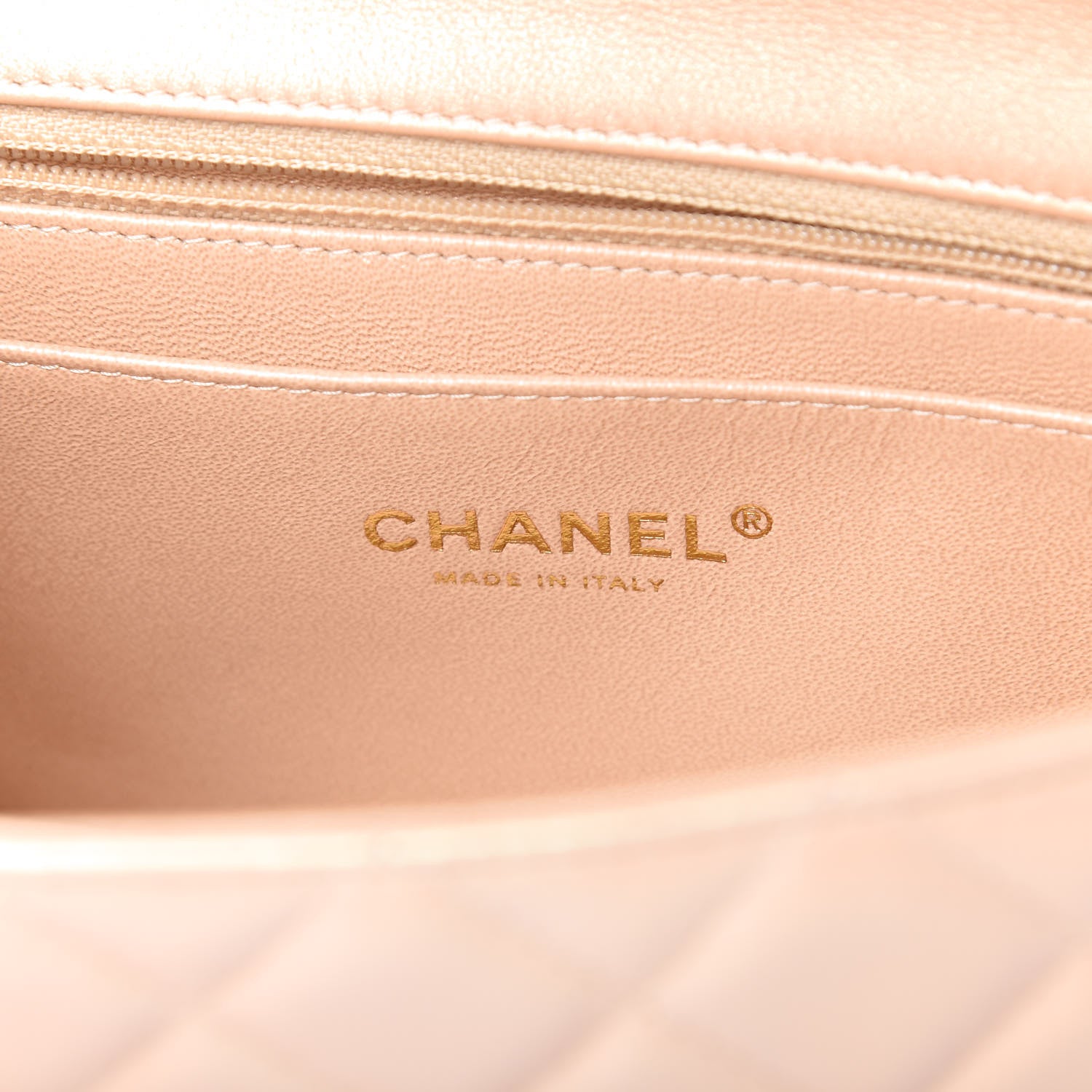 Chanel Iridescent Calfskin Quilted Mini Rectangular Flap Beige 8 of 10