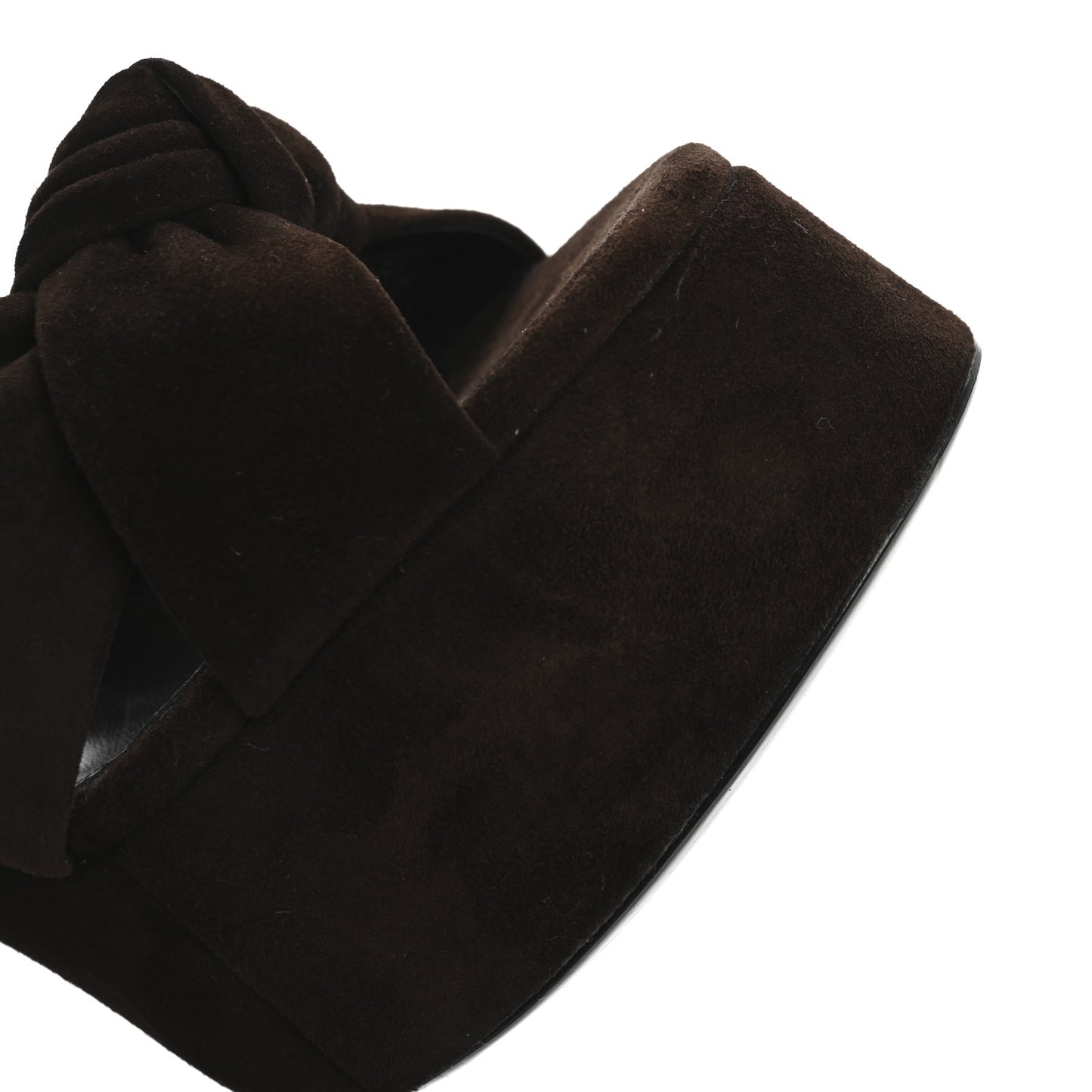 Suede Cachemire Bianca 85 Platform Sandals 41 Coffee