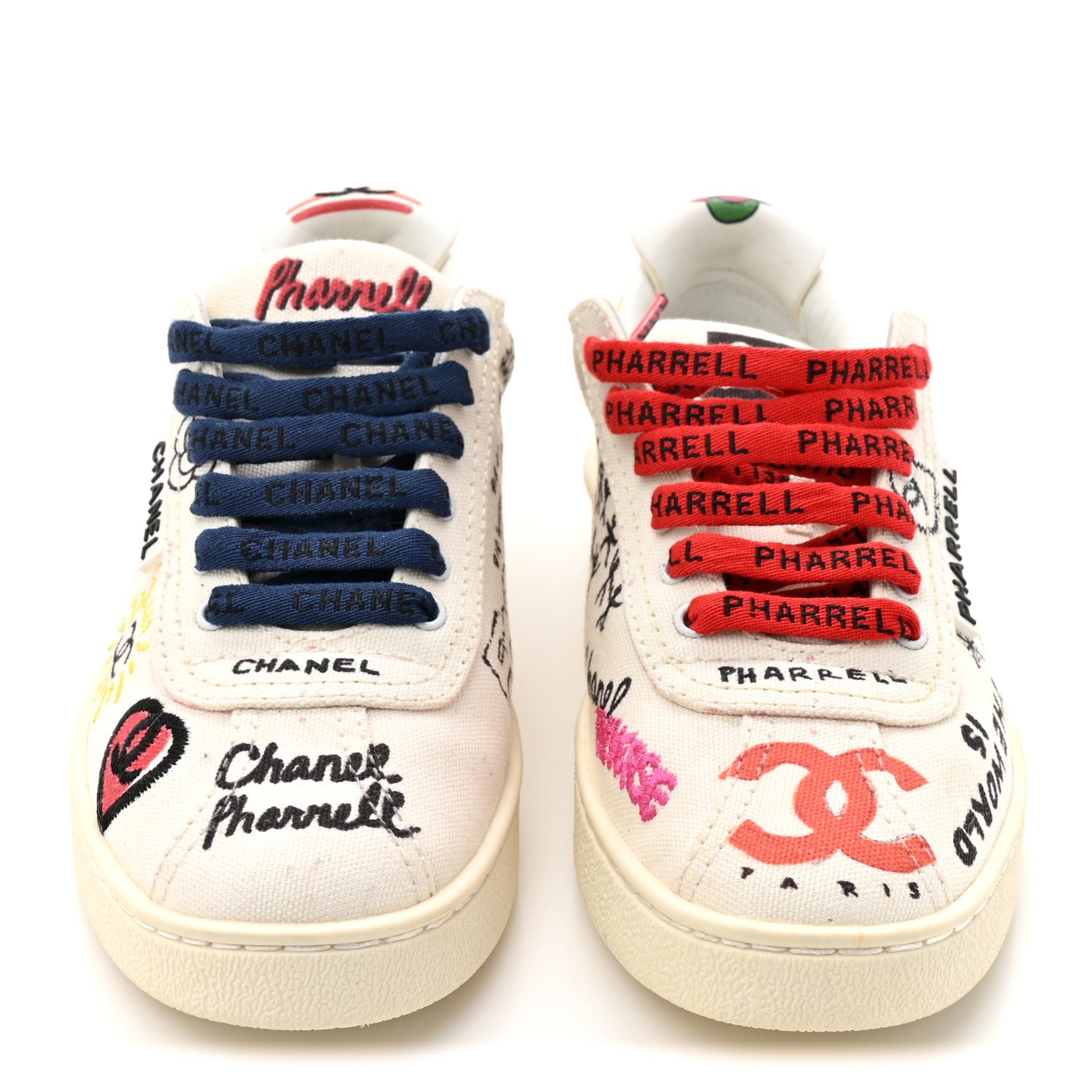 Chanel x Pharrell Williams Canvas Womens Sneakers 35 White
