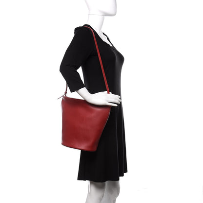 Celine Smooth Calfskin Clasp Bucket Bag Red 2 of 11