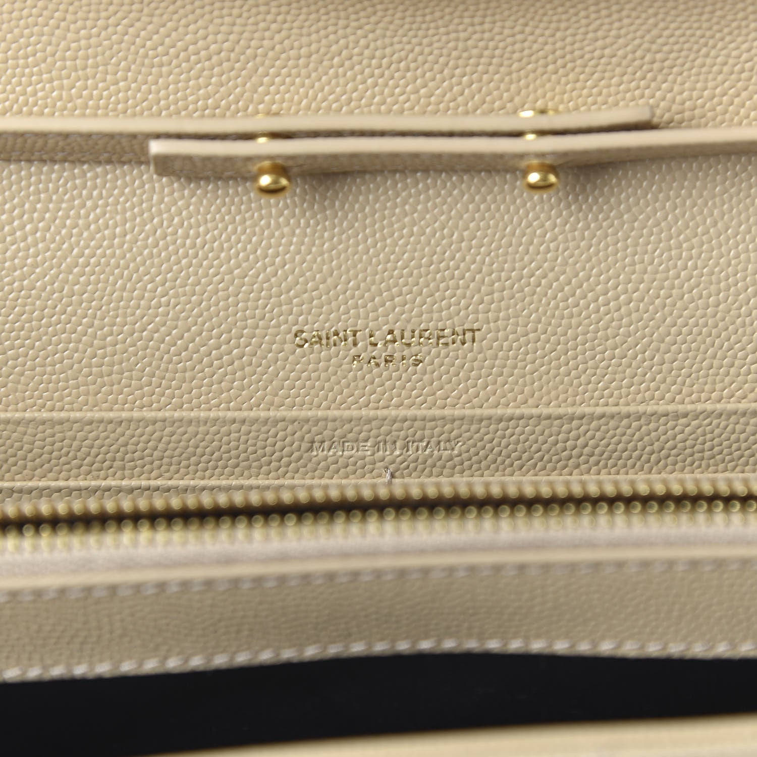 Saint Laurent Grain De Poudre Matelasse Chevron Monogram Chain Wallet Nude Powder 8 of 10