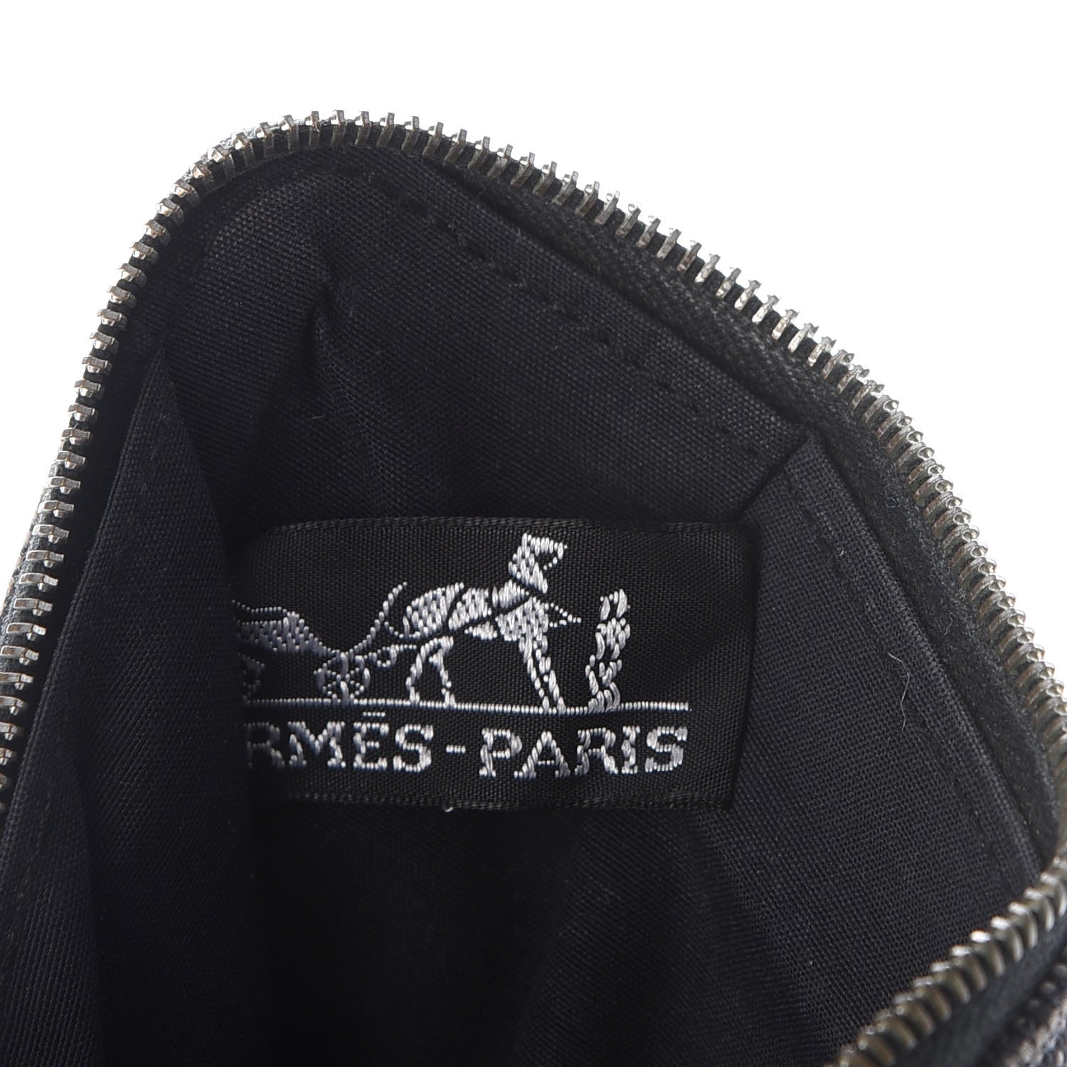 Hermes Canvas Herline Zip Wallet Grey 5 of 6