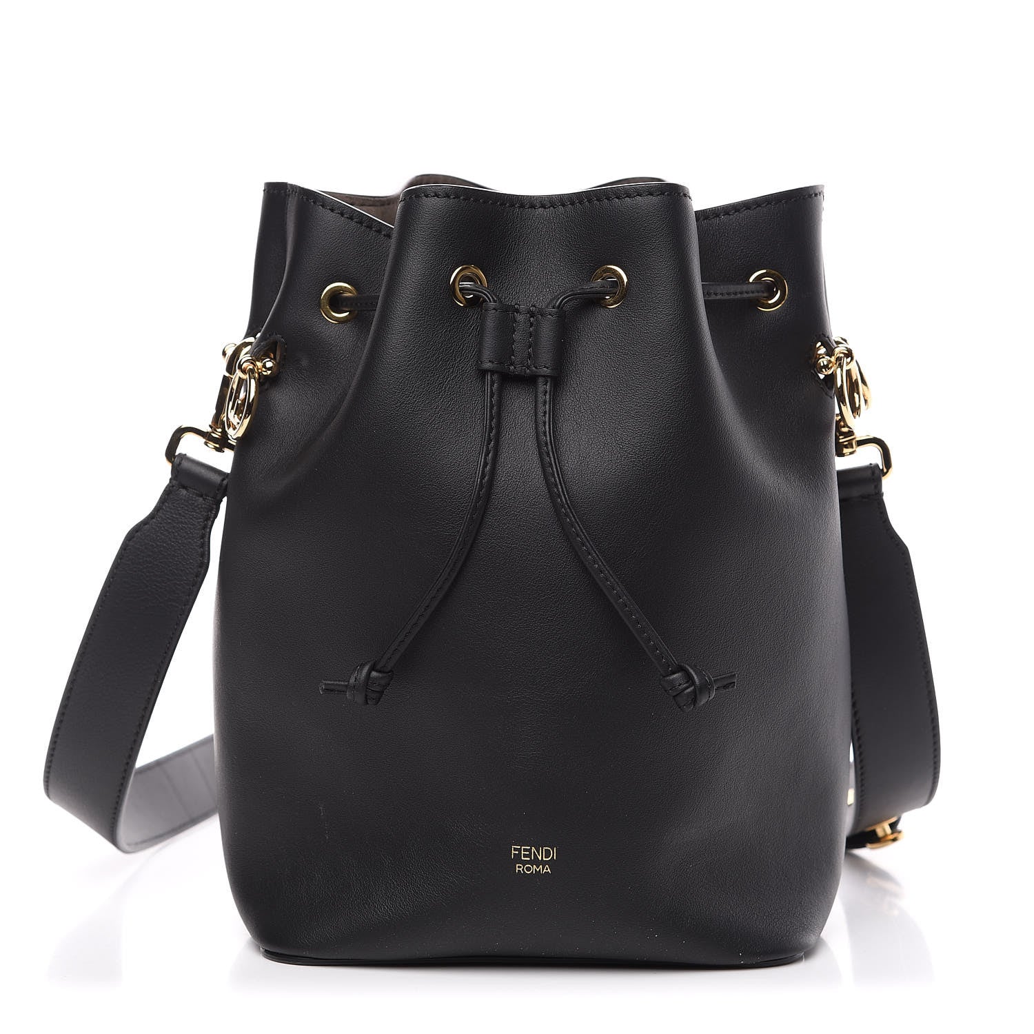 Fendi Vitello Grace Matte F is Fendi Grande Mon Tresor Bucket Bag Black 1 of 9