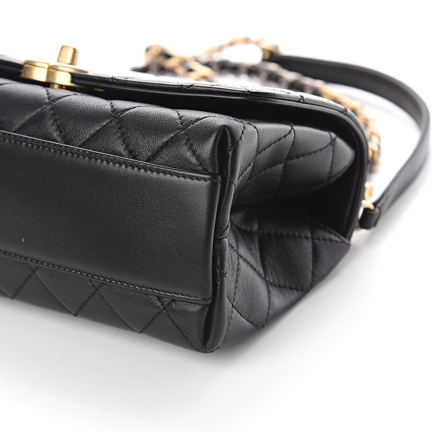 Chanel Lambskin Quilted La Parisienne Top Handle Flap Black 8 of 8