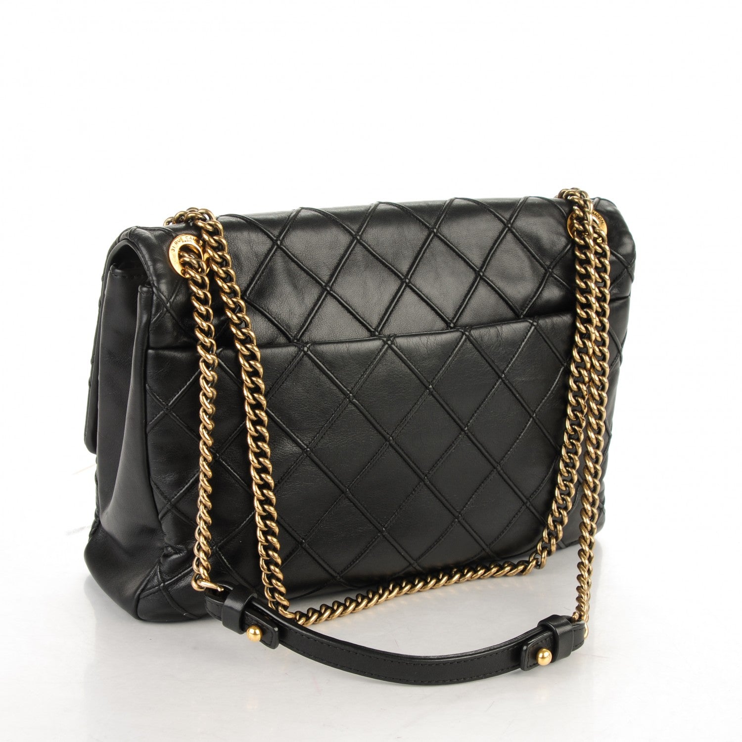 Chanel Calfskin Diamond Debossed Large Cosmos Flap Black 6 of 14