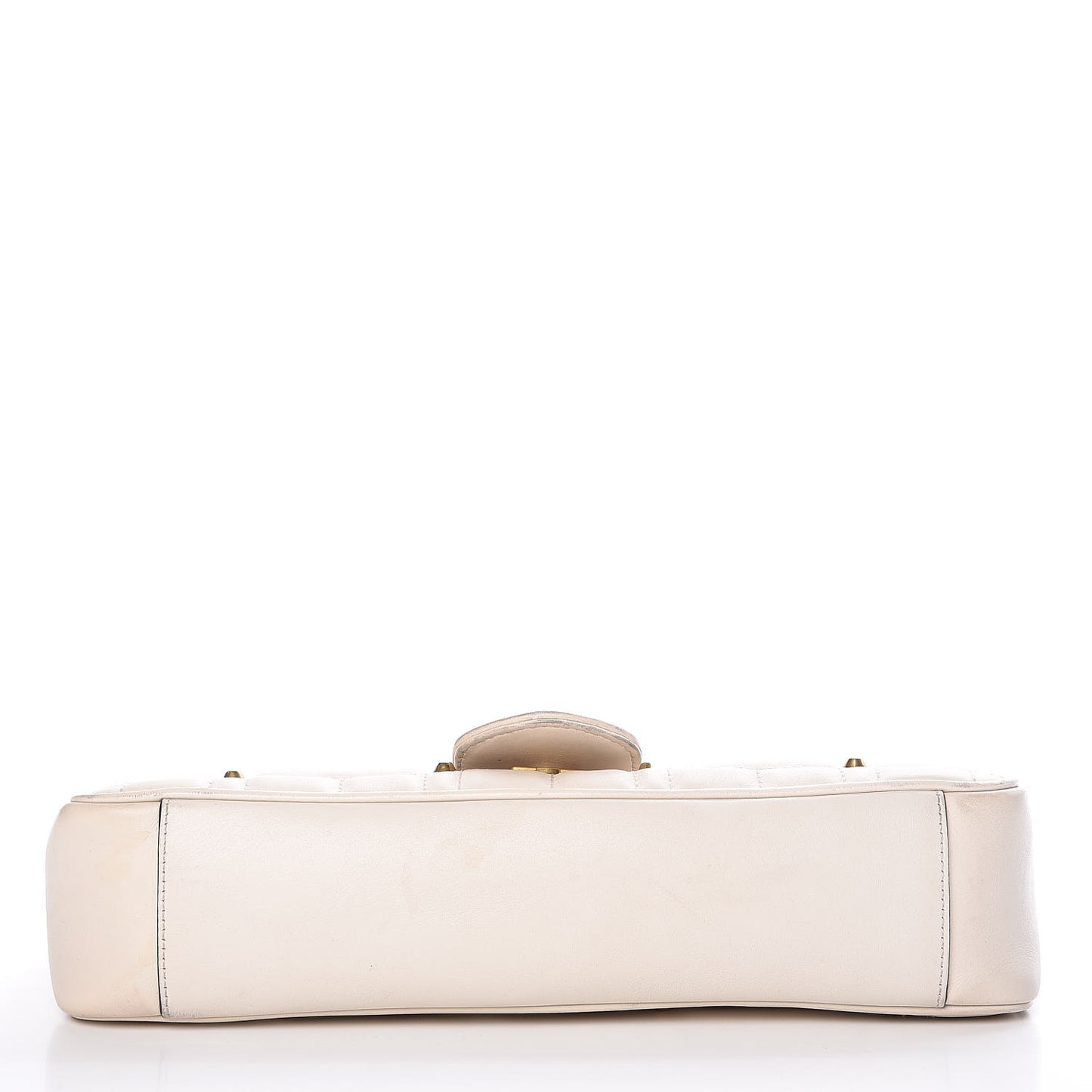 Calfskin Matelasse Studded Medium GG Marmont Shoulder Bag White