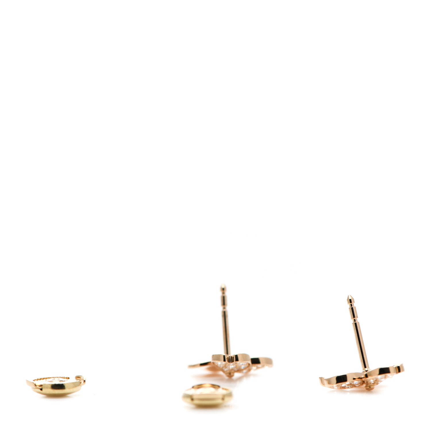 Tiffany 18K Rose Gold Diamond Paper Flowers Earrings 3 of 6