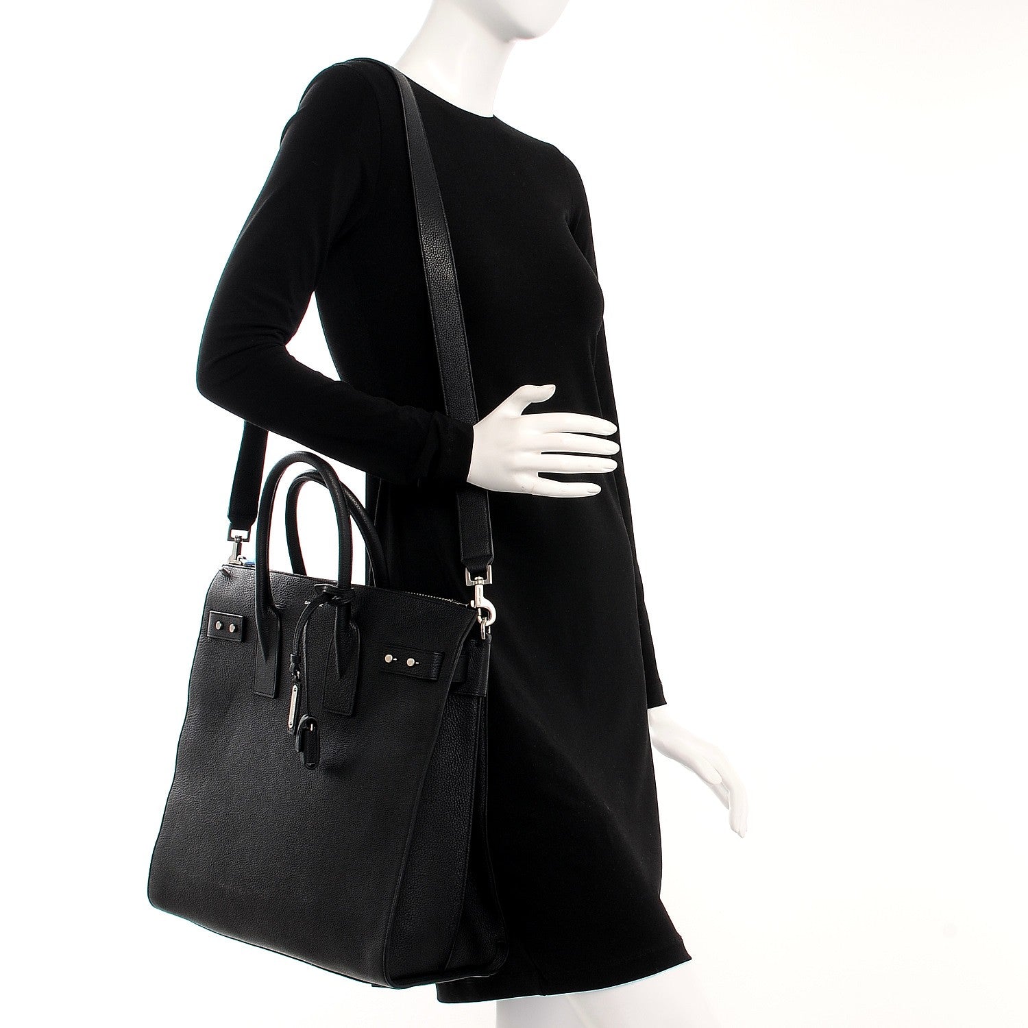 Saint Laurent Grained Calfskin Sac De Jour Souple North South Tote Black 2 of 8